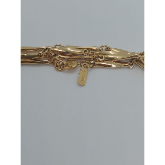 Vintage Monet Twisted Bar Link Gold Tone 54" Chain Necklace - Picture 5 of 6